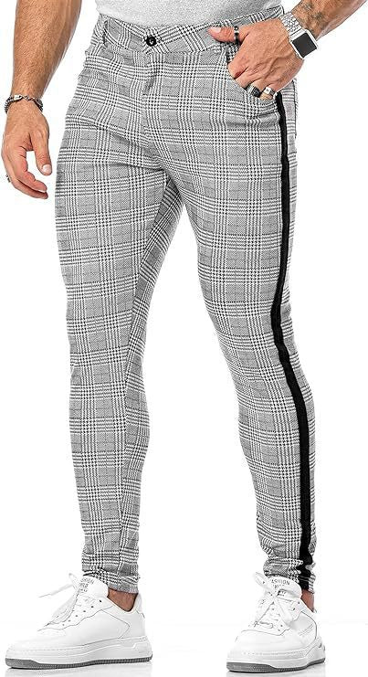 Men's Summer Thin 3D Printed Slim Fit Suit Pants G87P413 GlamzKart