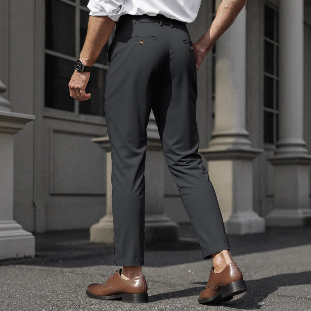 Men's Business Trousers Men's Straight Casual Pants GlamzKart