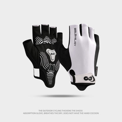 Cycling Gloves Half Finger Outdoor Mountain Bike Shock Absorption Non-slip Breathable XG81 Snow Peak White GlamzKart