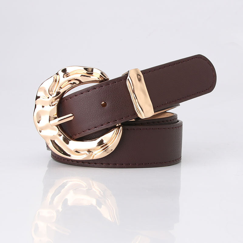 Fashion Characteristic Belt European And American Fashion Simple Jeans Pant Belt Brown GlamzKart