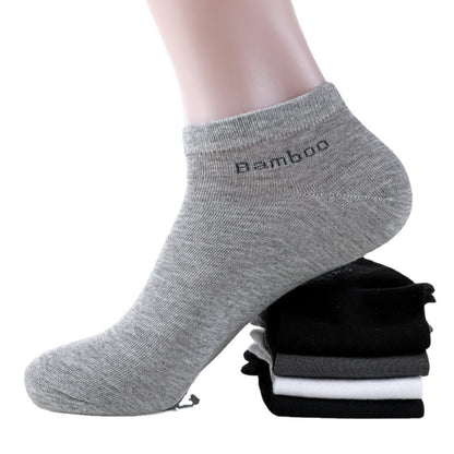 Men's Breathable Bamboo Fiber Solid Color Short Socks GlamzKart