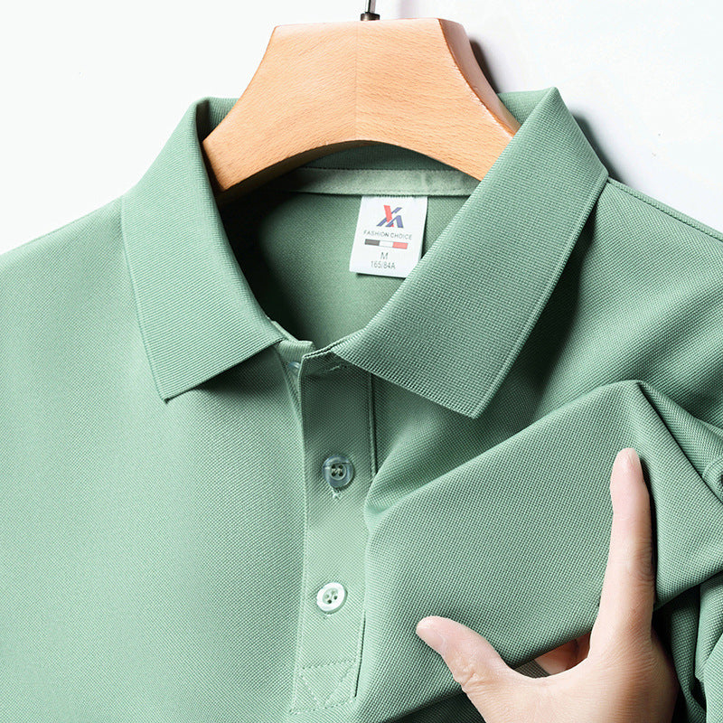 Korean Casual Loose Lapels T-shirt Men Green GlamzKart