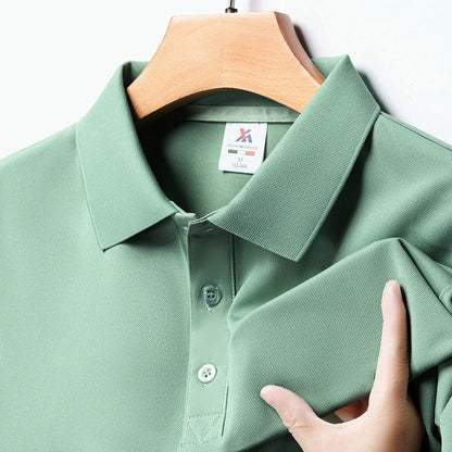 Korean Casual Loose Lapels T-shirt Men Green GlamzKart