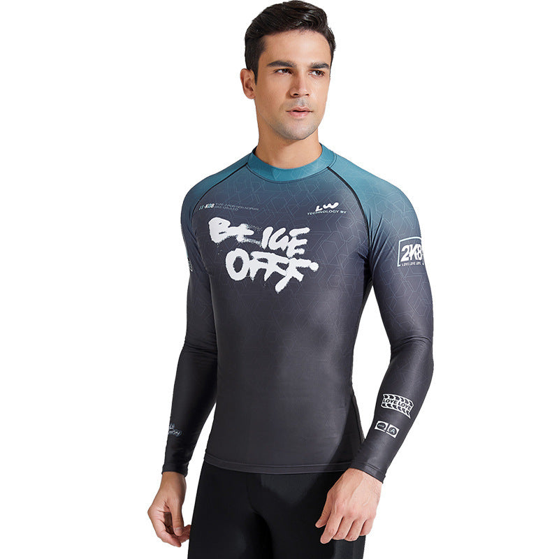 Swimming Suit Quick-drying Men's Long Sleeve Dark Purple Top GlamzKart
