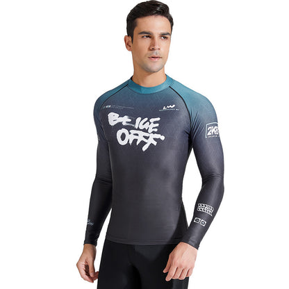 Swimming Suit Quick-drying Men's Long Sleeve Dark Purple Top GlamzKart