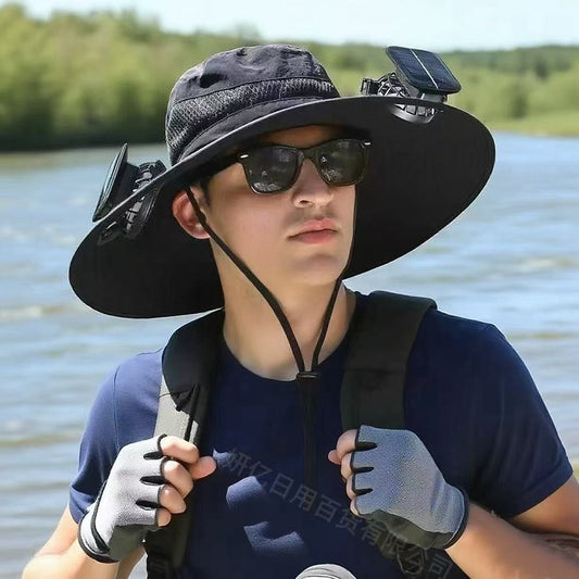 Hat Men's Big Brim Fishing Hat UV Protection GlamzKart