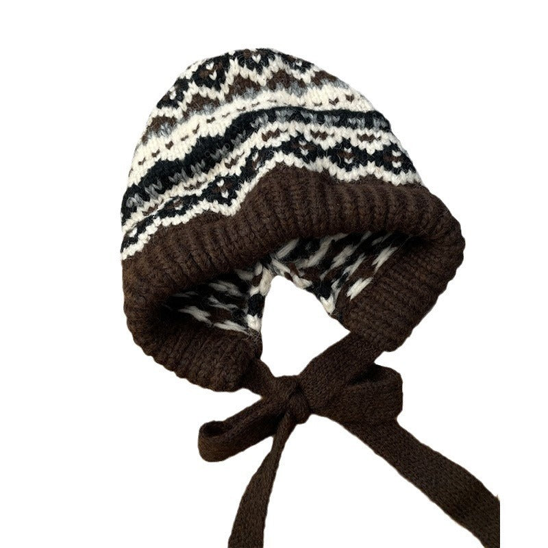 Winter Vintage Hat Bag Cap Warm Ear Protection Wool Hat GlamzKart