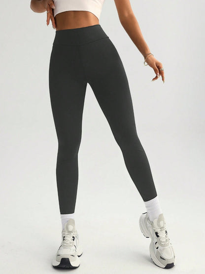 High Elastic Quick-dry Hip Raise Sports Yoga Pants Dark Gray GlamzKart