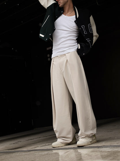 High-waisted Pleated Casual Pants GlamzKart