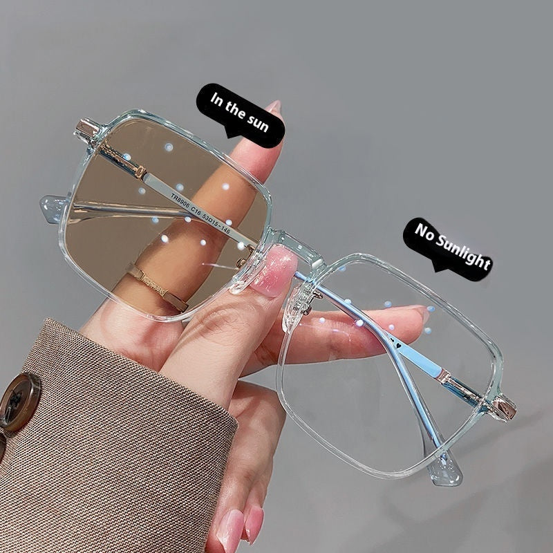 New Fashion Personality Color Changing Glasses Women Blue Color Caramel Tea GlamzKart