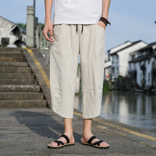 Fashion Men's Thin Beach Linen Casual Pants GlamzKart
