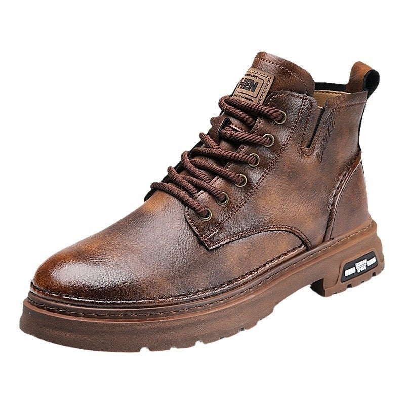 Martin Boots Thick-soled Mid-top Retro Easy Matching Casual GlamzKart