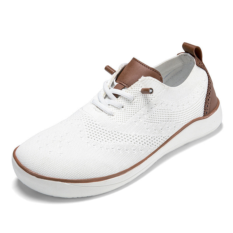 Widened And Fattened Big Wide Last Big Foot Shoes Mesh Walking Shoes White GlamzKart