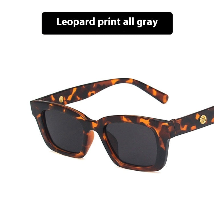 Advanced Ins UV Protection Sun-proof Sun Glasses Picture Leopard Print All Gray GlamzKart