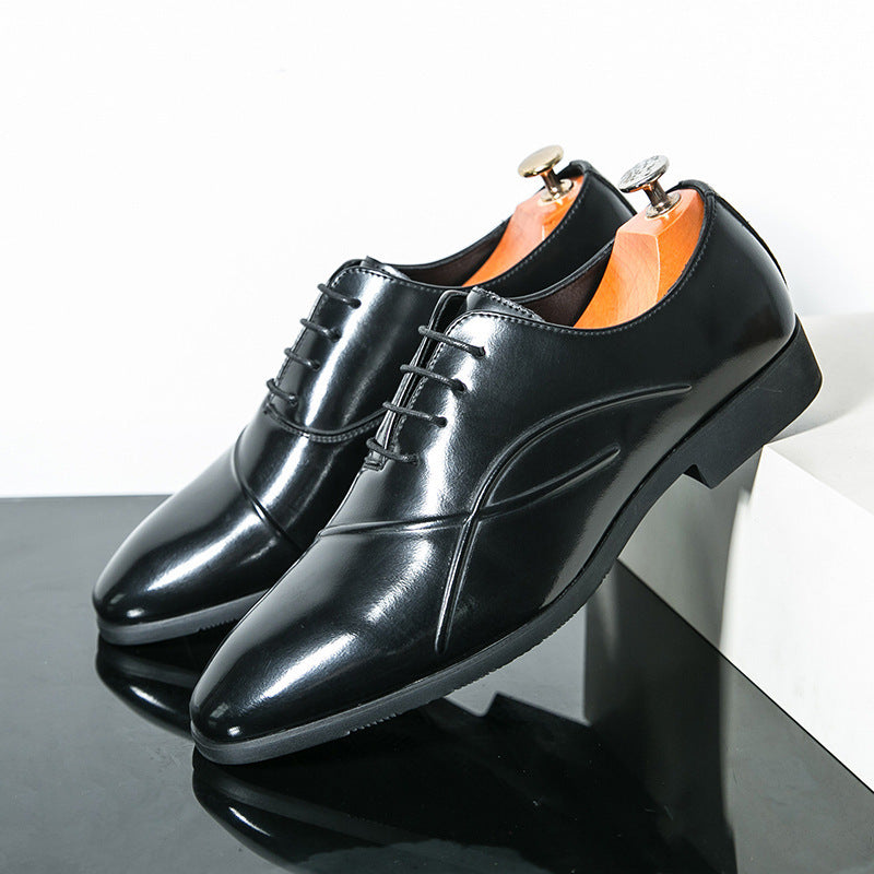 Outdoor Travel Fashion Personalized Men's Leather Shoes 1998 Black GlamzKart