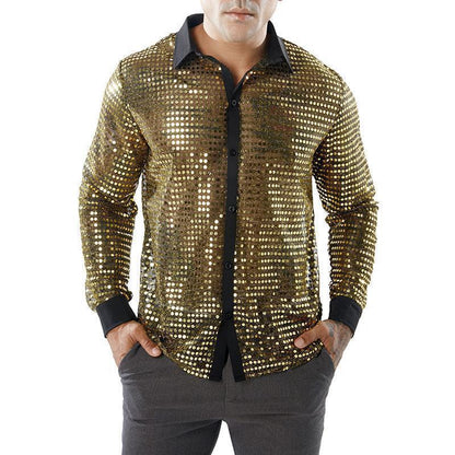 Men's Scales Shirt Long Sleeve Collar GlamzKart