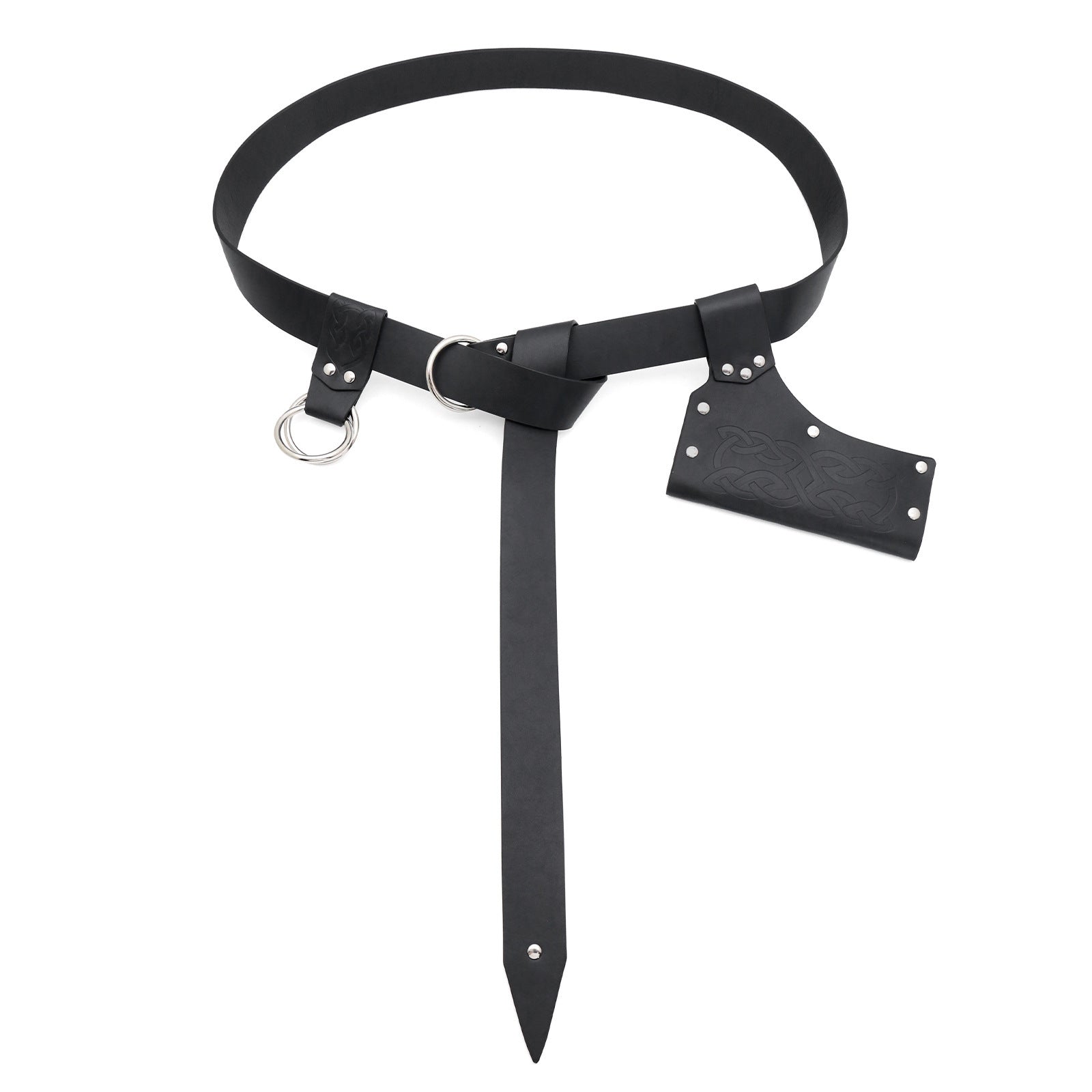 Medieval Knight PU Belt COSPLAY Props Men CST066BK Black Three Set GlamzKart