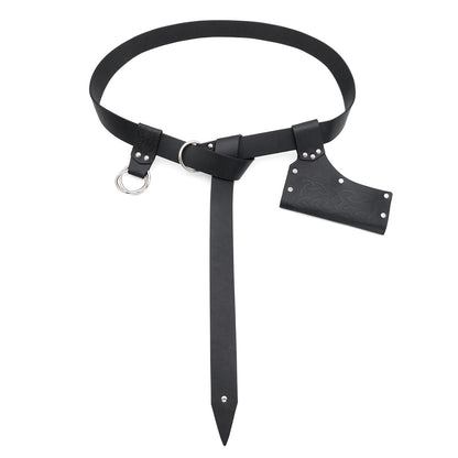 Medieval Knight PU Belt COSPLAY Props Men CST066BK Black Three Set GlamzKart