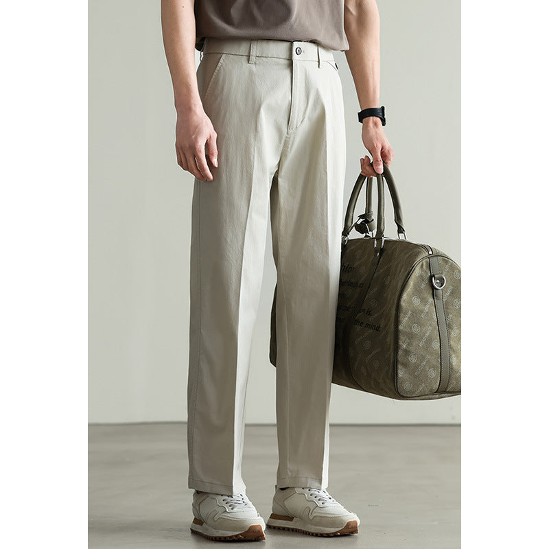 Cotton Blended Elasticated Slacks Men's Straight GlamzKart