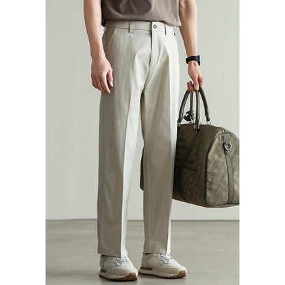 Cotton Blended Elasticated Slacks Men's Straight GlamzKart