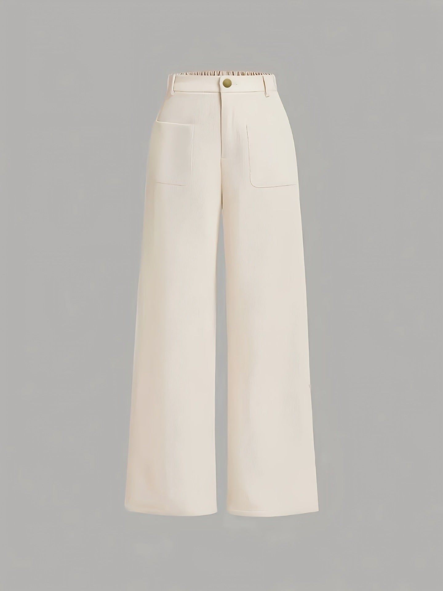 Tall Loose All-matching Corduroy Retro Straight-leg Trousers White GlamzKart