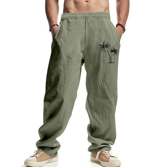 Casual Hawaiian Beach Coconut Print Trousers GlamzKart