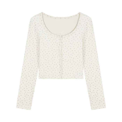 Cute Bear Printed Camisole Women's Lace Cardigan