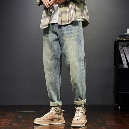 Stretch Retro Yellow Mud Jeans Men Fashion Brands Loose Casual Trousers GlamzKart