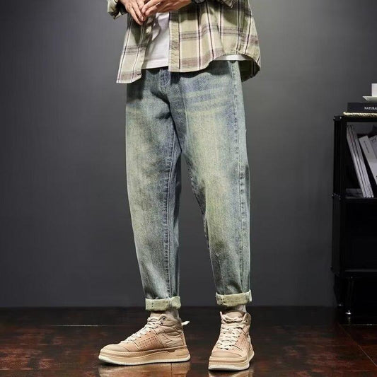 Stretch Retro Yellow Mud Jeans Men Fashion Brands Loose Casual Trousers GlamzKart