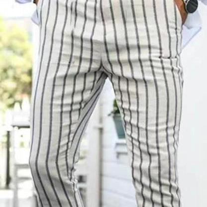 Men's Summer Thin 3D Printed Slim Fit Suit Pants GlamzKart