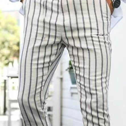 Men's Summer Thin 3D Printed Slim Fit Suit Pants GlamzKart