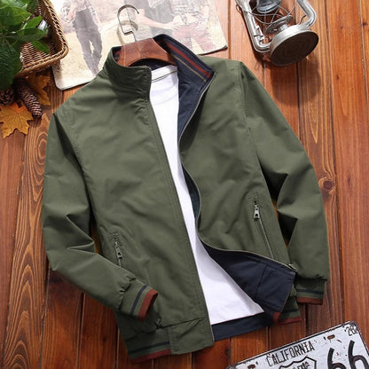 Men's Sports Jacket Double-sided Wear Stand Collar Casual GlamzKart