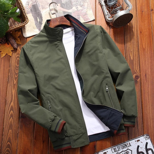 Men's Sports Jacket Double-sided Wear Stand Collar Casual GlamzKart