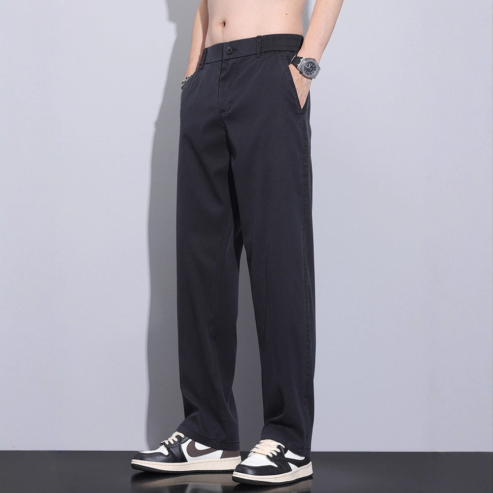 Thin Stretch Business Straight Loose-fitting Wide-leg Trousers GlamzKart