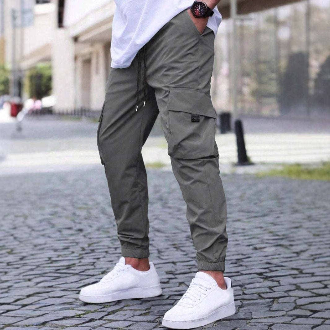 Workwear Casual Pants Drawstring Elastic Waist Track Pants GlamzKart