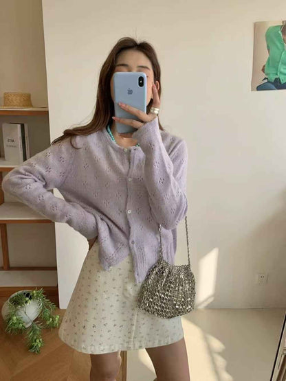 Hollow Sun Protection Sweater Women's Overall Spring Sling Outer Tops