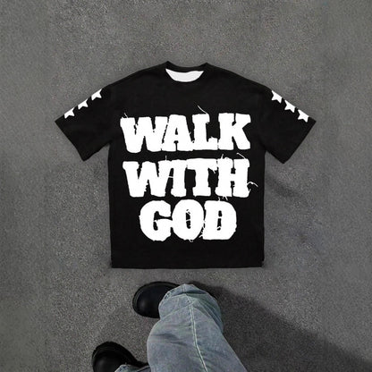 Personality Street Hip Hop Style Letter Pattern T-shirt Retro GlamzKart