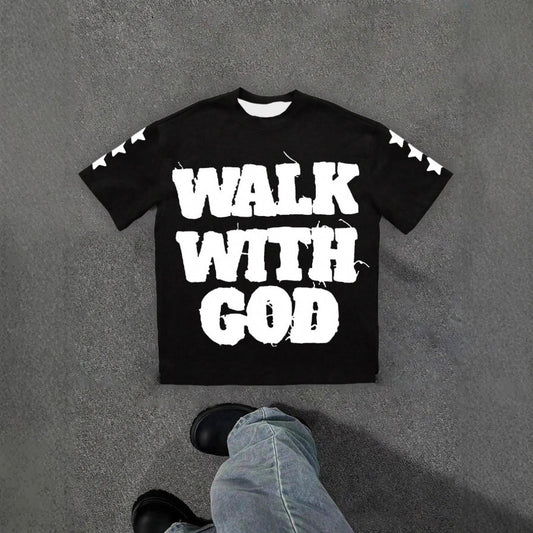 Personality Street Hip Hop Style Letter Pattern T-shirt Retro GlamzKart