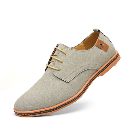Personality Men's Casual Suede Shoes Gray GlamzKart