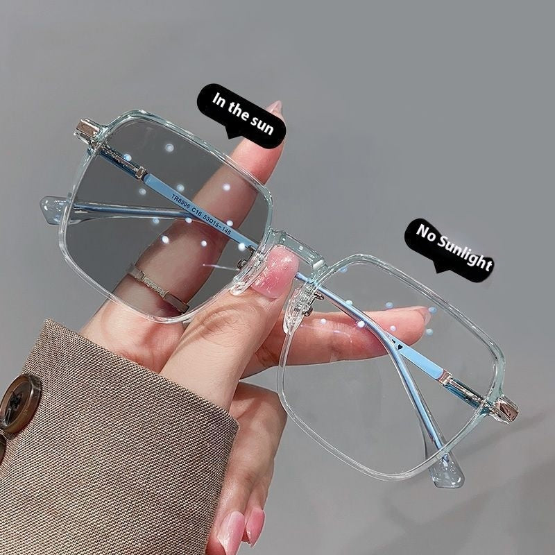 New Fashion Personality Color Changing Glasses Women Blue Color Gray GlamzKart