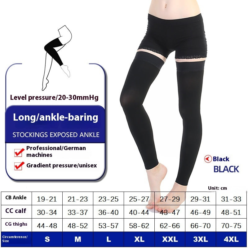Long Tube Over The Knee Sports Compression Leg Warmer Stretch Socks Black GlamzKart