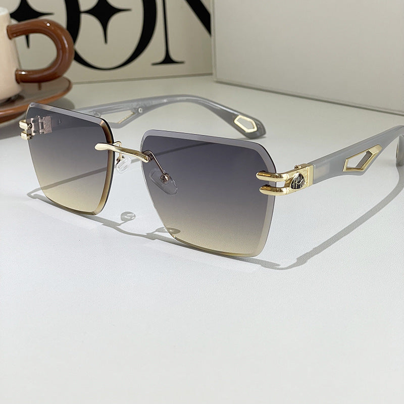 Street Shooting Ins Trendy Trimming Sunglasses Gray Yellow Slices Gray Legs GlamzKart