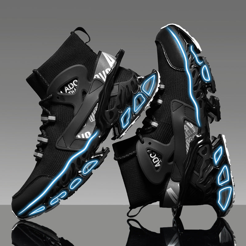 Men's High-top Shock-absorbing Running Mesh Sneaker GlamzKart