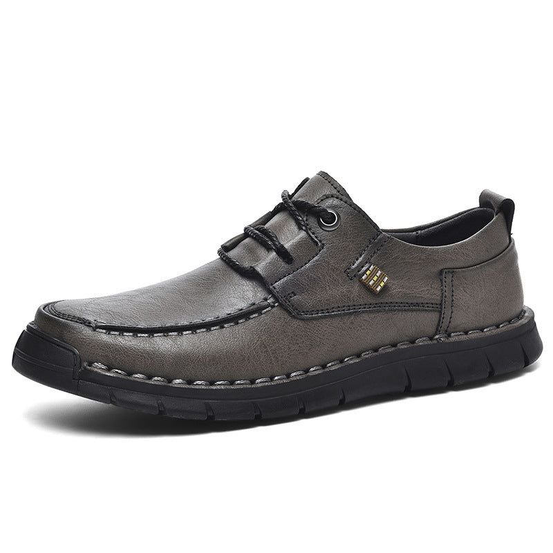 Fashion Personality Soft Bottom Men's Casual Shoes Grey Lace Up Style GlamzKart