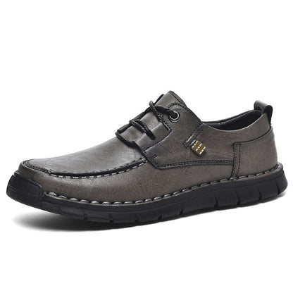 Fashion Personality Soft Bottom Men's Casual Shoes Grey Lace Up Style GlamzKart