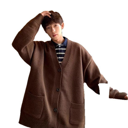 Cardigan Japanese Lazy Style Loose-fitting Versatile Sweater Coat GlamzKart