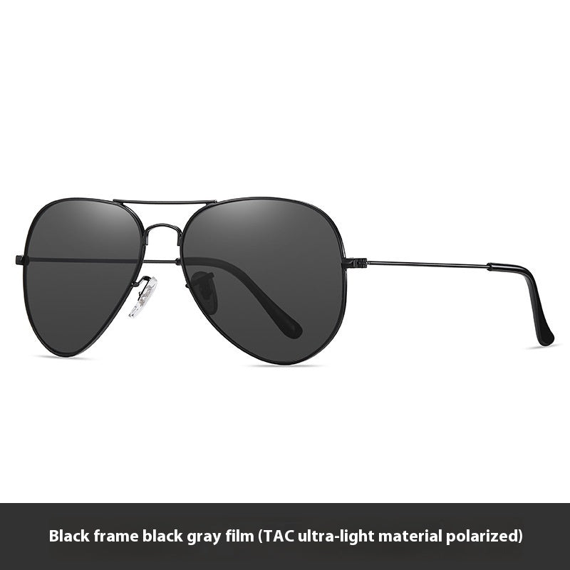 Tempered Glass Sunglasses UV Protection Glasses Black Frame Black Gray GlamzKart