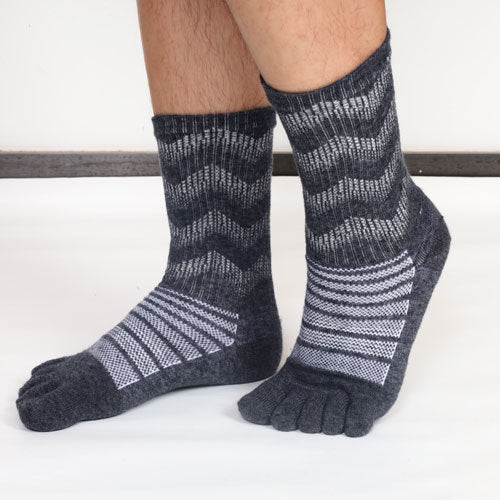 Wool Toe Socks Autumn And Winter Thickened Dark Gray GlamzKart