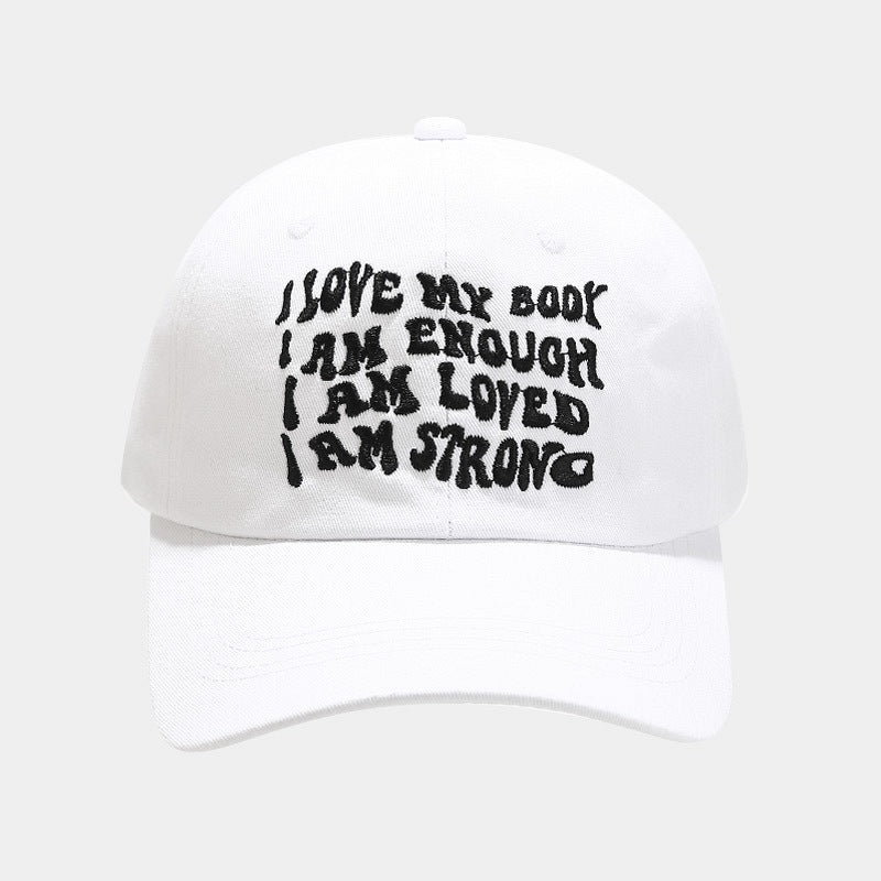 Fashion Baseball Cap For Women In Four Seasons Outdoor Casual Peaked Cap Face-looking Small Embroidered Letters Big Head Circumference Hat Men White Adjustable GlamzKart