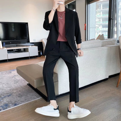 Casual Suit Men's Trendy Baggy Coat Black Suit GlamzKart